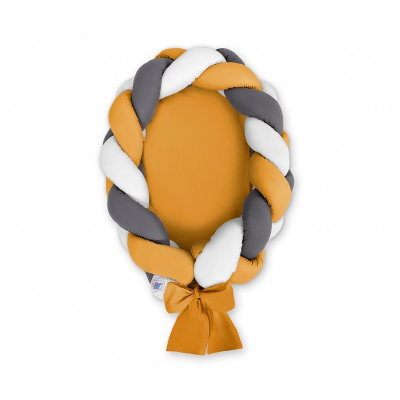 Punutud beebipesa 2in1, valge/antratsiit/sinepikollane