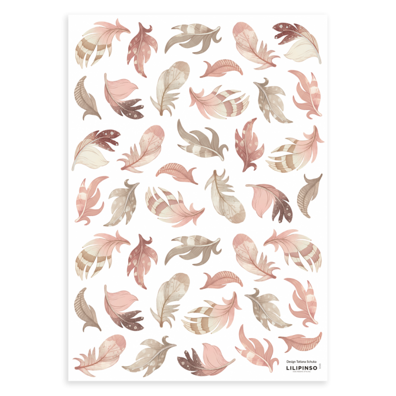 Seinakleebised SELENE A3, suled roosa