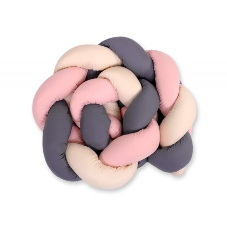 Punutud beebipesa 2in1, beež/pastell roosa/antratsiit