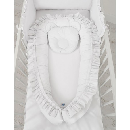 Beebipesa kroogitud äärega, valge