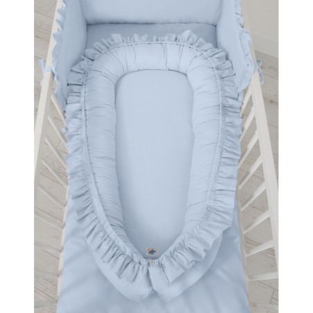 Beebipesa kroogitud äärega, helesinine