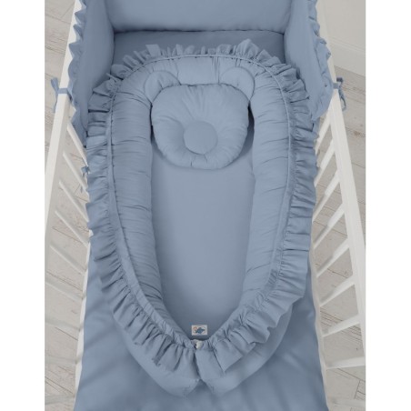 Beebipesa kroogitud äärega, pastell sinine