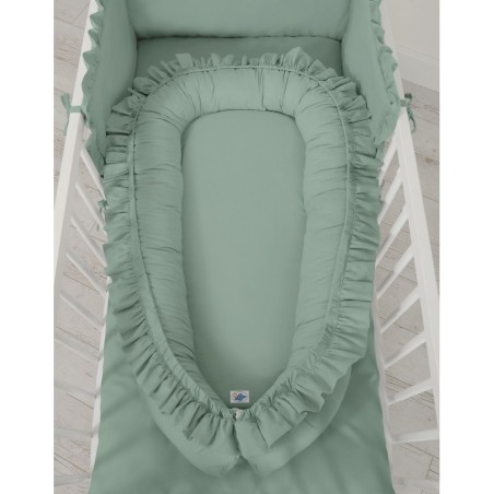 Beebipesa kroogitud äärega pastell roheline