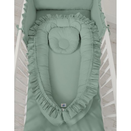 Beebipesa kroogitud äärega pastell roheline