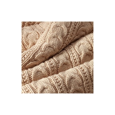 Kootud tekk voodriga beež