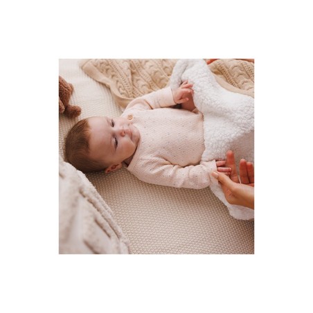 Kootud tekk voodriga beež