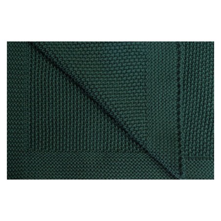 Kootud puuvillane tekk 80x100cm, tumeroheline