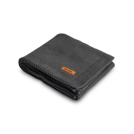 Kootud puuvillane tekk 80x100cm, grafiit