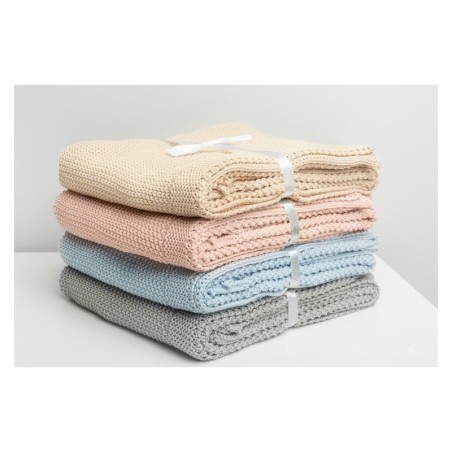 Kootud puuvillane tekk 80x100cm, hall