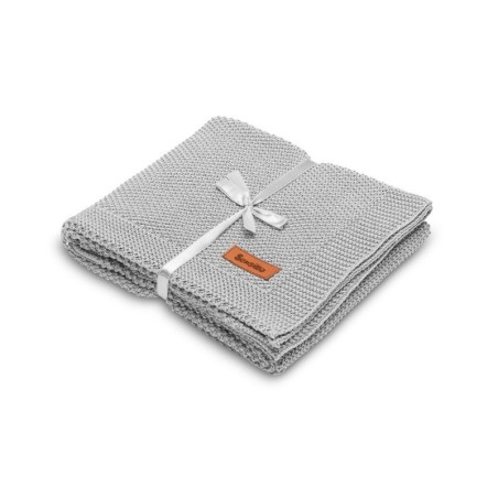 Kootud puuvillane tekk 80x100cm, hall