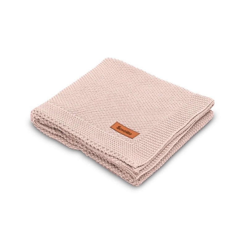 Kootud puuvillane tekk 80x100cm, roosa