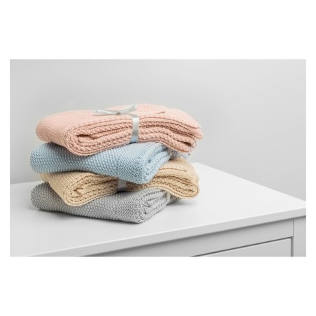 Kootud puuvillane tekk 80x100cm, roosa