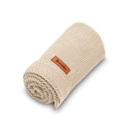 Kootud puuvillane tekk 80x100cm, beež