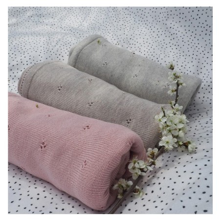 Merinolove kootud tekk 80x100 cm - Dusty Pink