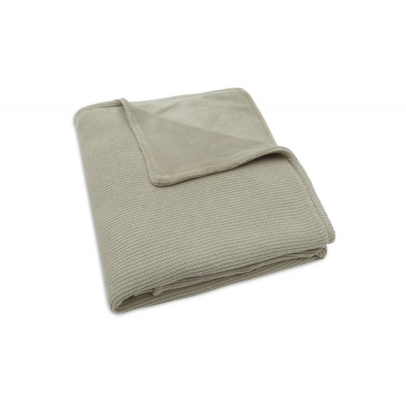 Kootud tekk 100x150 cm Basic Knit Olive Green/Fleece