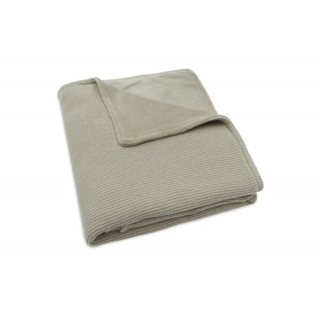 Kootud tekk 100x150 cm Basic Knit Olive Green/Fleece