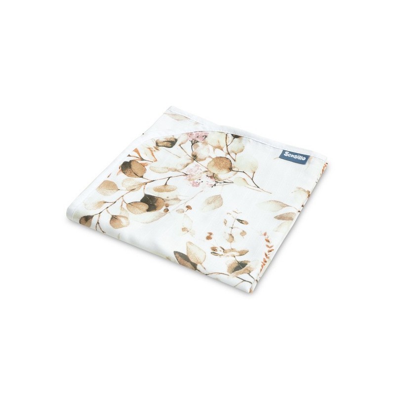 MUSLIIN TEKK EUKALYPTUS / VALGE 80x100cm