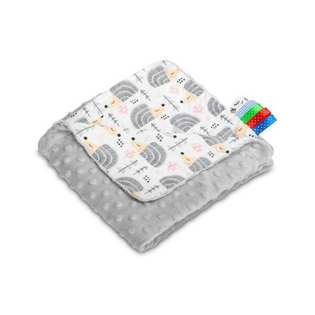 Minky tekk - siilid hall 75x100 cm