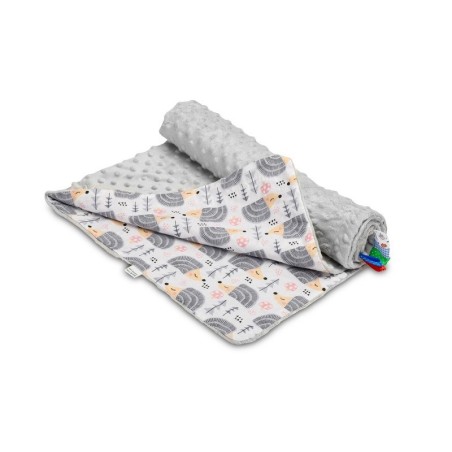 Minky tekk - siilid hall 75x100 cm