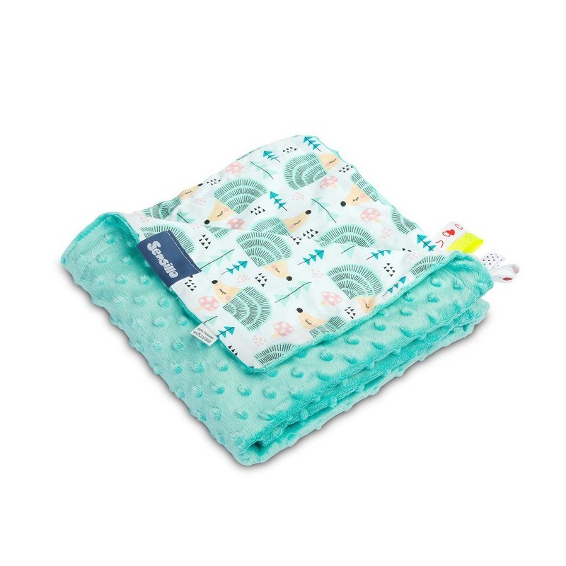 Minky tekk - siilid mint 75x100 cm