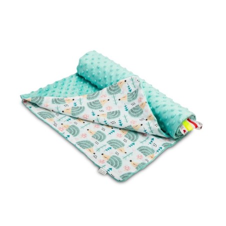 Minky tekk - siilid mint 75x100 cm