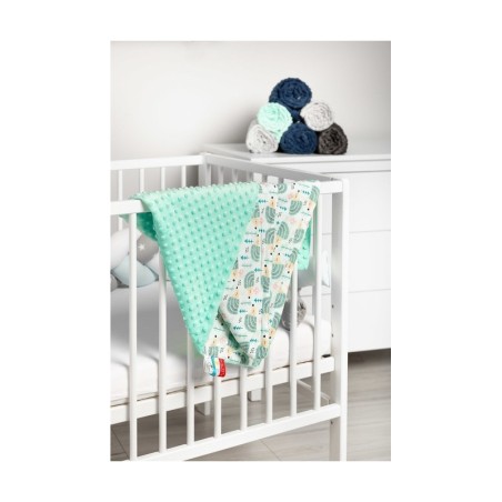 Minky tekk - siilid mint 75x100 cm