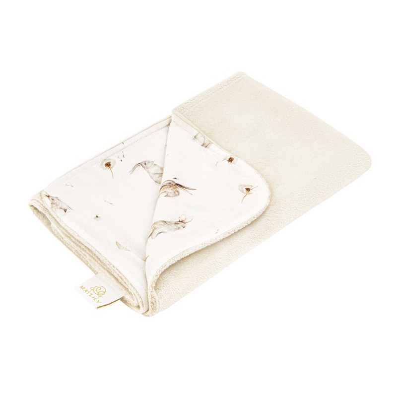 Beebitekk bambus/minky 95x75 cm, bunnies / beež