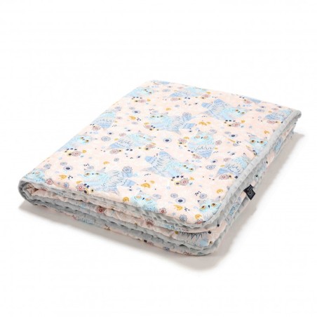 Tekk 110x140 cm, SLEEPY OWLS - LIGHT GREY