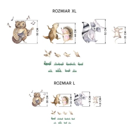Seinakleebis metsaloomade bänd XL-suurus