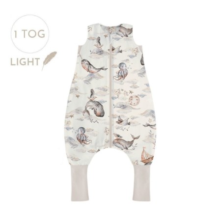 Õhem magamiskott jalaotstega 1 TOG, M (3-5 a) Magic sea animals