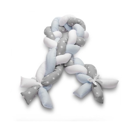 Punutud voodipehmendus 210 cm – tähed sinine