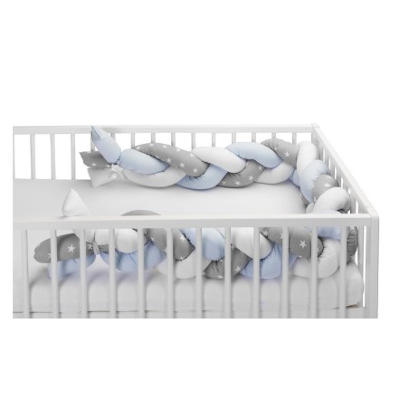 Punutud voodipehmendus 210 cm – tähed sinine