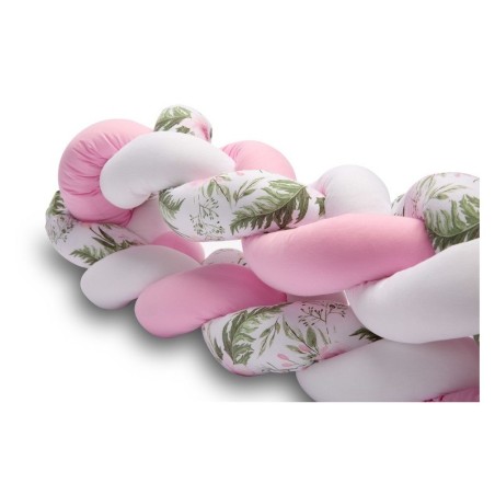 Punutud voodipehmendus 210 cm – lilled roosa