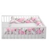 Punutud voodipehmendus 210 cm – lilled roosa