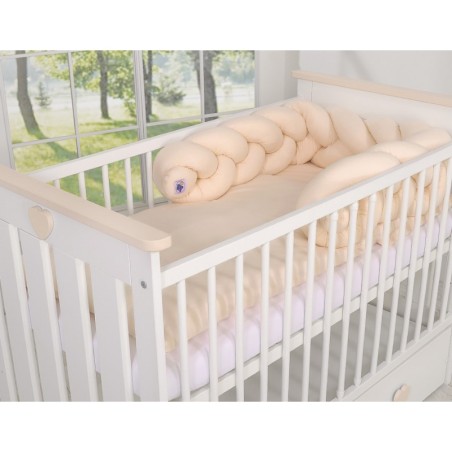 Punutud voodipehmendus 180 cm, beež