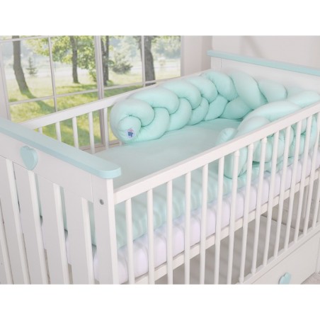 Punutud voodipehmendus 180 cm, mint