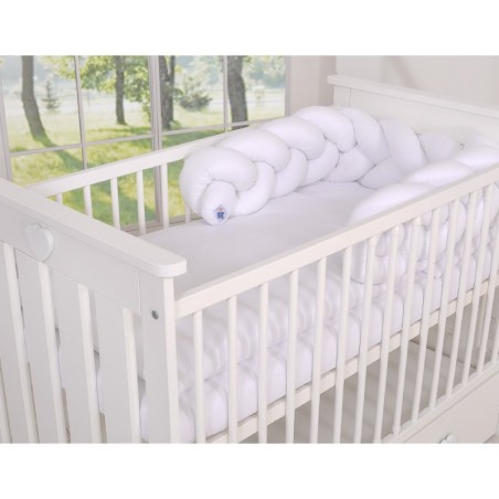 Punutud voodipehmendus 180 cm, valge