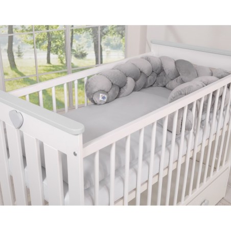 Punutud voodipehmendus Minky 180 cm, hall