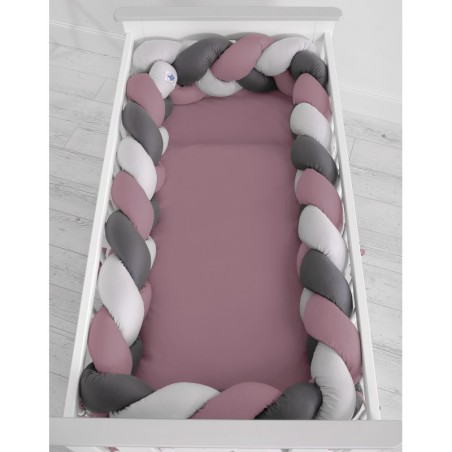 Punutud voodipehmendus XXL 360 cm, pastell violett/hall/antratsiit