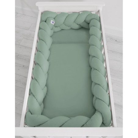 Punutud voodipehmendus XXL 360 cm, pastell roheline