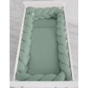 Punutud voodipehmendus XXL 360 cm, pastell roheline