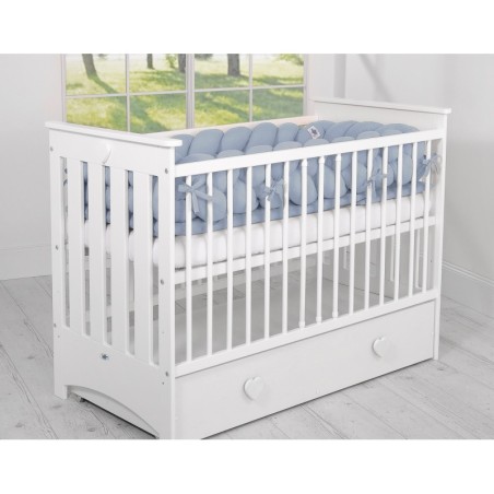 Punutud voodipehmendus XXL 360 cm, pastell sinine