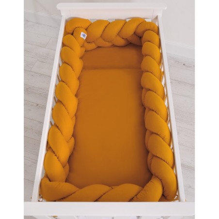 Punutud voodipehmendus XXL 360 cm, sinepikollane