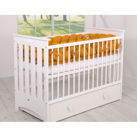 Punutud voodipehmendus XXL 360 cm, sinepikollane