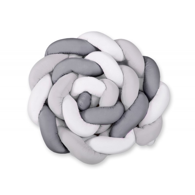 Punutud voodipehmendus XXL 360 cm, valge/hall/antratsiit