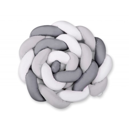 Punutud voodipehmendus XXL 360 cm, valge/hall/antratsiit