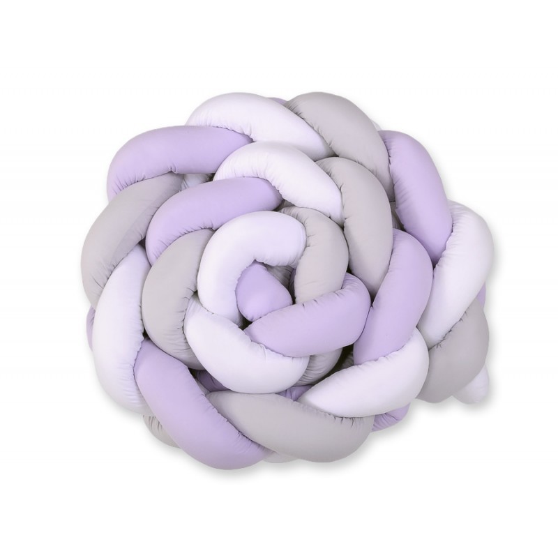 Punutud voodipehmendus XXL 360 cm, valge/hall/lilla