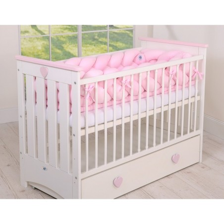 Punutud voodipehmendus XXL 360 cm, roosa