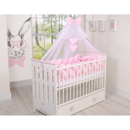 Punutud voodipehmendus XXL 360 cm, roosa