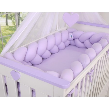 Punutud voodipehmendus XXL 360 cm, lilla